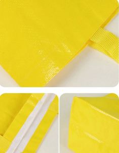 Extra Large Reusable Grocery With Handles Woven <b>Plastic</b> Waterproof <b>Tote</b> Shopping Foldable Storage Bags - Product Image 2