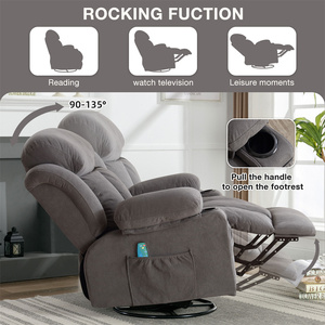 Sillón Reclinable Personalizable de 1 Plaza con Calefacción y Función de Balanceo para Sala de Estar W1521S00029, Sillón Reclinable Extra Grande - Product Image 3