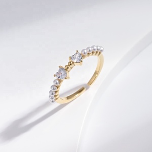 custom plata 925 silver knuckle summer <b>adjustable</b> <b>ring</b> open engravable 18k 14k gold plated dainty vintage pearl finger <b>rings</b> - Product Image 4