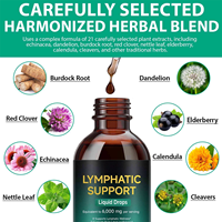 Gouttes de drainage lymphatique 60 ml Marque Privée OEM, Suppléments immunitaires, Soutien lymphatique biologique, Teinture liquide orale, Nettoyage du foie