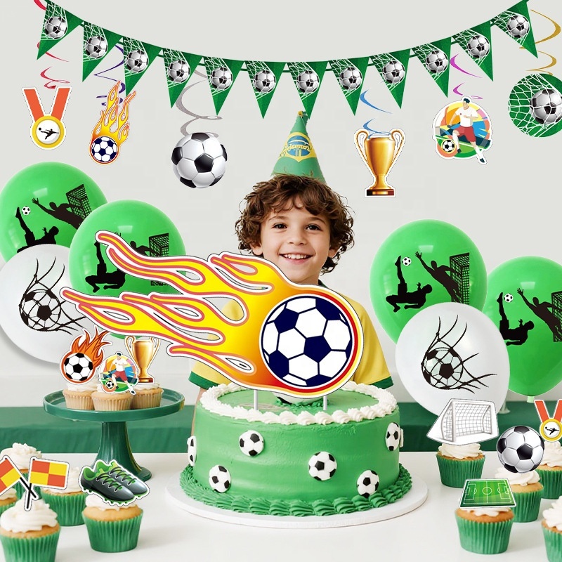 It's Game Time Soccer Party Backdrop - 6x3.6 FT Football Birthday Banner For Boys, Photography Background, Party Decor - View #2