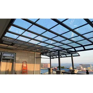 Kanopi tenda aluminium luar ruangan tahan salju teras balkon halaman gudang luar ruangan tahan UV tenda penutup teras