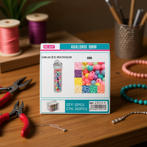 Perline Multicolore Ilan Abalorio 8mm per Artigianato e Creazione di Gioielli - Product Image 3