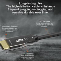 Cable de Fibra Óptica HDMI 2.0 de Grado de Ingeniería, 4K 60Hz 18Gbps, Larga Distancia 10m-50m AOC para Instalación en Estadios, Conferencias y Pantallas