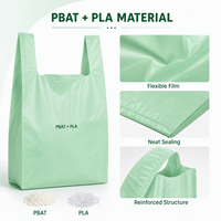 Sacs de courses réutilisables en PBAT PLA biodégradable personnalisés avec impression de logo pour les supermarchés et la vente en gros