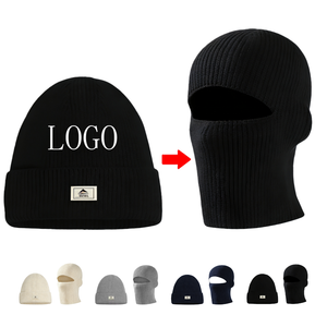 Зимняя плюшевая вязаная балаклава-шапка двойного назначения для активного отдыха, лыжная маска, 100% хлопок, спортивная, с дизайном черепа, унисекс, теплая, для бизнеса и вечеринок - Product Image 1