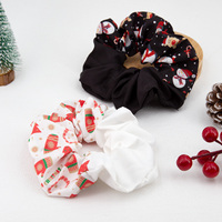 Grande élastique à cheveux en satin imprimé Noël de 13 cm pour femmes et filles, accessoire de coiffure pour les fêtes et le quotidien