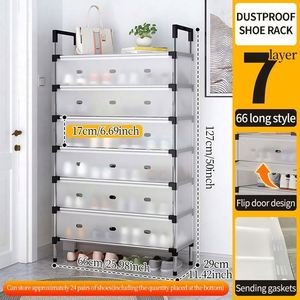 Wholesale 7-Layer Carbon Steel Dustproof Shoe Rack Detachable Storage Stand Modern Square Design for Living Room Entryway <b>Tools</b> - Product Image 6