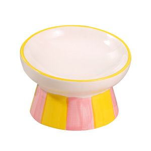 Comedero de Cerámica para Gatos Mystic Arts con Soporte Inclinado para el Cuello, Comedero Alto para Gatos con Bonito Diseño Pintado, Comedero Multifuncional para Mascotas - Product Image 5