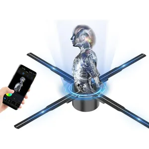 50CM 3D Led Holographic Fan Projector Advertising Display 3D Hologram Fan With Video Library And Wifi Remote Control