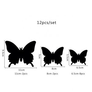 Hot Selling 12Pcs/<b>set</b> Stereo <b>Mirror</b> 3D Butterfly <b>Wall</b> Sticker Bedroom Living Room Home Decoration - Product Image 6