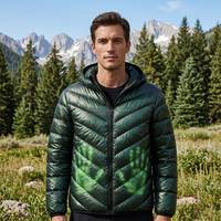 Veste matelassée épaisse coupe-vent pour homme personnalisée avec capuche, veste matelassée à changement de couleur sensible à la température réactive à la chaleur