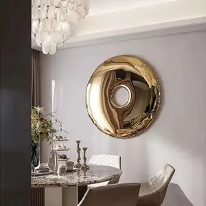 Donut 3D de luxo grande e moderno, arte de alta qualidade em aço inoxidável para decoração de paredes, cor e tamanho personalizados, decoração de casa