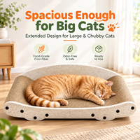 Griffoir durable en carton ondulé pour canapé, protection de meubles pour chats d'intérieur, grand lit griffoir en feutre naturel pour chatons