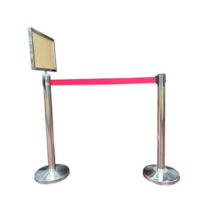 Height 930mm Crowd Control Metal Bollard Stanchion Post Set Retractable Belt <strong>Barrier</strong> Separadores De fila - Product Image 3