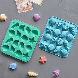 Shell Shaped Silicone Mold 16 Cavity Starfish Ocean Animal <b>Cake</b> <b>Decorating</b> <b>Supply</b> Heat Resistant Pudding Candy Mold - Product Image 2