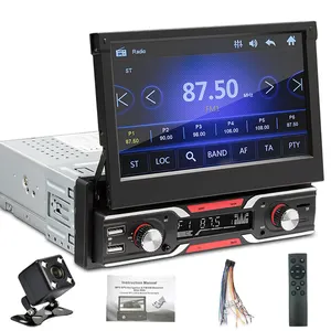 Atacado Touch Screen Car Audio Fm Rádio Universal 1din Car Dvd Player Wince 7 "Retrátil Estéreo Mp5 Player Para Carro