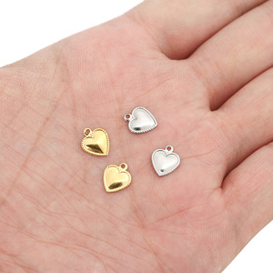 Pendentif en forme de cœur en acier inoxydable, plaqué or et argent, pour la fabrication de colliers, accessoires de bijoux DIY, 20mm - Product Image 4