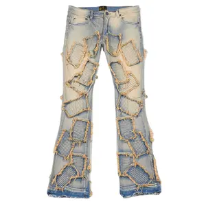 Мужские винтажные джинсы с вышивкой