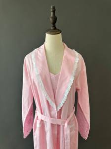 Set Jubah Katun Pink 2 Potong + Baju Tidur - Product Image 3