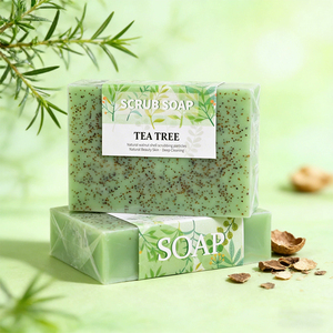 Savon exfoliant nourrissant au beurre de karité et au thé vert pour peaux sèches et squameuses – Barre de savon et gommage corporel pour une peau lisse - Product Image 1