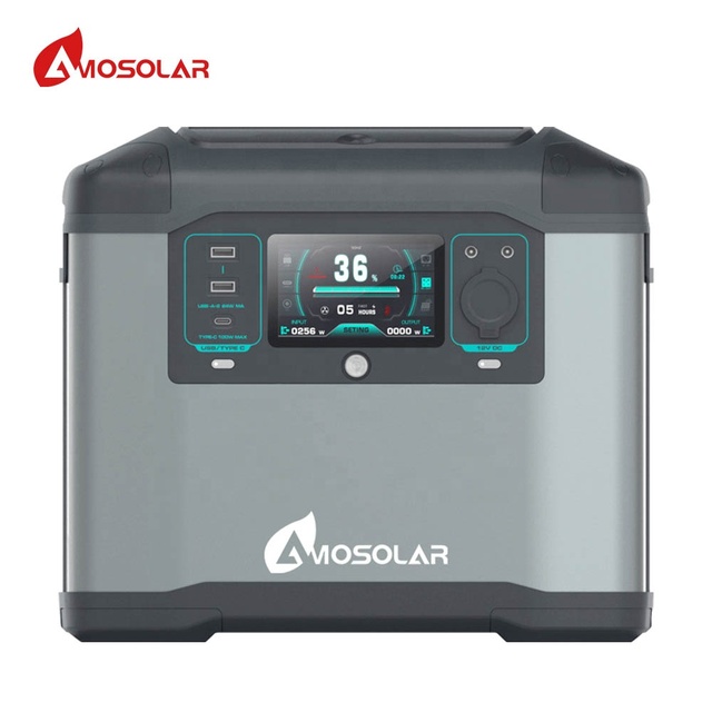 Amosolar Portable LifePO4 Battery solar power station solar energy storage 2kw 2000w 1500w For Home Outdoor use