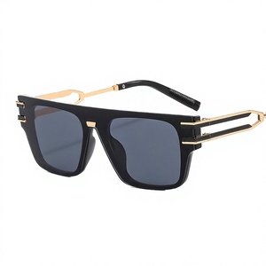 Custom Logo Vintage Men Women PC Gold <b>Frame</b> Sun Glasses UV400 One Piece Lens <b>Square</b> <b>Sunglasses</b> - Product Image 1