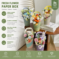Boîte à fleurs en papier écologique portable de qualité supérieure, imperméable, en carton épais pour les fleuristes, fournitures pour les boutiques de fleurs, arrangement floral