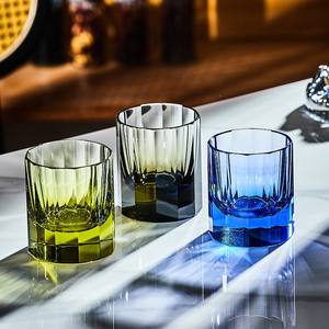 Verre à <span class=keywords><strong>whisky</strong></span> en cristal K9 sans plomb, base épaisse sculptée à la main, 180 ml, réutilisable, moderne, luxueux, coupe verticale 3D - Product Image 5