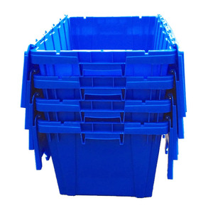 Boîte logistique empilable en plastique HL 600x400x320mm bleue, bac de manutention pour supermarché, usage alimentaire et industriel - Product Image 4
