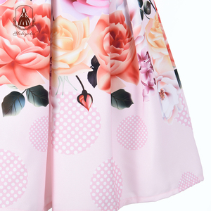 La ropa de los niños de 5 a 9 años Semi-perspectiva superior avión manga de <span class=keywords><strong>moda</strong></span> patrón Floral de La Flor de las niñas vestido - Product Image 5