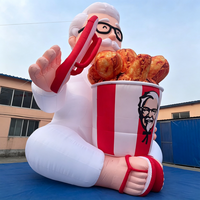 Mascotte gonflable géante personnalisée pour marque de restauration rapide, certifiée CE, résistante au soleil et à l'eau, avec ventilateur intégré, installation facile, durable