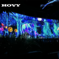 Solution de projection interactive holographique 3D pour les murs extérieurs
