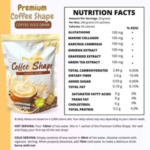 กาแฟพรีเมี่ยม OEM รสชาติดี 20 กรัม*10 ซอง คอลลาเจน กาแฟดำสำหรับผู้ใหญ่ ลดน้ำหนัก ขายตรงจากโรงงาน - Product Image 6