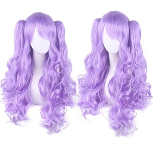 Colorful Water Wave Lace Front <b>Wig</b> Heat Resistant Synthetic Long Hair with Built-in Clips Lolita Anime Cosplay <b>Wigs</b> Halloween - Product Image 2