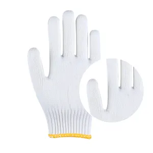 general hand work use white cotton knitted gloves
