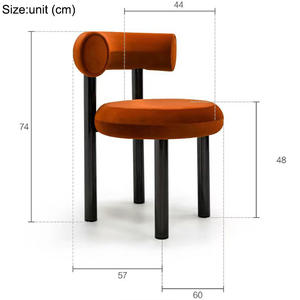 Chaises de salle à manger de luxe modernes, forme ronde, pour restaurant, appartement, maison, sièges de loisirs, sièges de dîner pour loft - Product Image 6