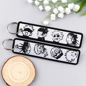 Portachiavi Anime Jujutsu Kaisen Gojo Satoru per Moto e Auto, Regalo per Uomini, Ciondolo Ricamato, Gioielli alla Moda - Product Image 2