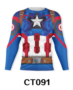 Camiseta deportiva de superhéroe de manga larga de secado rápido, camiseta de compresión para gimnasio con diseños de sublimación en 3d - Product Image 6