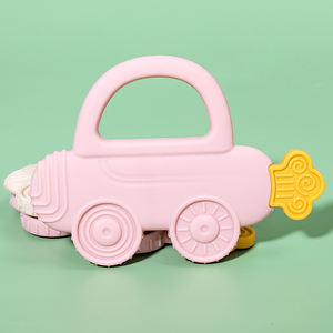 BPA ücretsiz gıda sınıfı silikon bebek diş kaşıyıcı yumuşak sesli oyuncak çiğneme yatıştırıcı sakız masaj oyuncak 0-24 ay için - Product Image 5