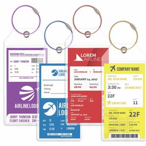 Etiqueta de equipaje de PVC al por mayor con bucles de acero y cierre superior con cremallera para viajes y cruceros, hecha de plástico - Product Image 3