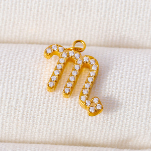 Moda 12 segno zodiacale ciondolo collana in acciaio inox zircone cubico costellazioni <span class=keywords><strong>oroscopo</strong></span> ciondoli ciondoli per la creazione di gioielli - Product Image 4