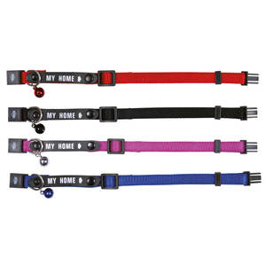 Collier pour chat en nylon rose avec clochette et étiquette d'identification pour chats - Product Image 5