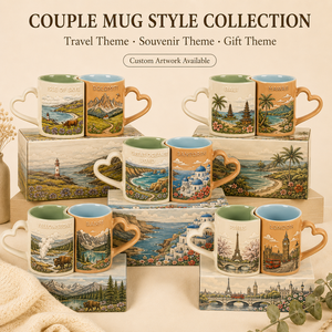 Juego de Tazas de Café de Cerámica Personalizadas, Recuerdo de Skye <span class=keywords><strong>Dolomiti</strong></span>, Taza de Porcelana con Asa en Forma de Corazón de Alta Montaña, Venta al Por Mayor OEM - Product Image 3