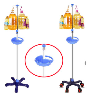 Support IV portable en acier inoxydable avec roulettes, chariot médical d'hôpital, support de perfusion télescopique - Product Image 4