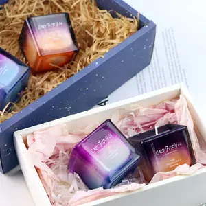 2022 lilin wangi kreatif kotak hadiah warna magis lilin kedelai minyak esensial lilin beraroma Logo kustom