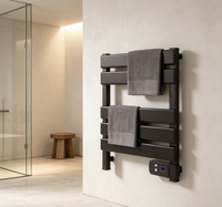 Chauffe-serviettes électrique 220V avec prise EU, ventilateur à chauffage rapide, thermostat réglable, protection contre la surchauffe et conception étanche