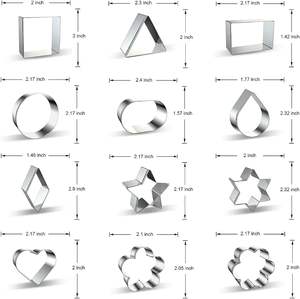 Découpeur de biscuits coeur fleur étoile cercle carré Triangle Rectangle ovale larme diamant étoile de <span class=keywords><strong>emporte</strong></span>-pièces moule à Biscuit - Product Image 3