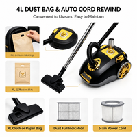 Aspirateur de qualité supérieure, puissant, avec cordon, pour tapis, avec sac, type canister horizontal
