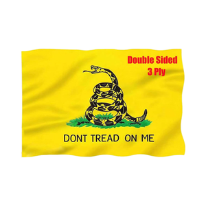Dont Tread on Me Flag 3x5 Banderas de <span class=keywords><strong>Gadsden</strong></span> para exteriores Colores vibrantes resistentes Tea Party Sonajero Banderas de serpiente con 2 ojales de latón - Product Image 1